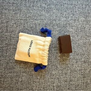 Louis Vuitton Brown Money Clip with Cream Pouch